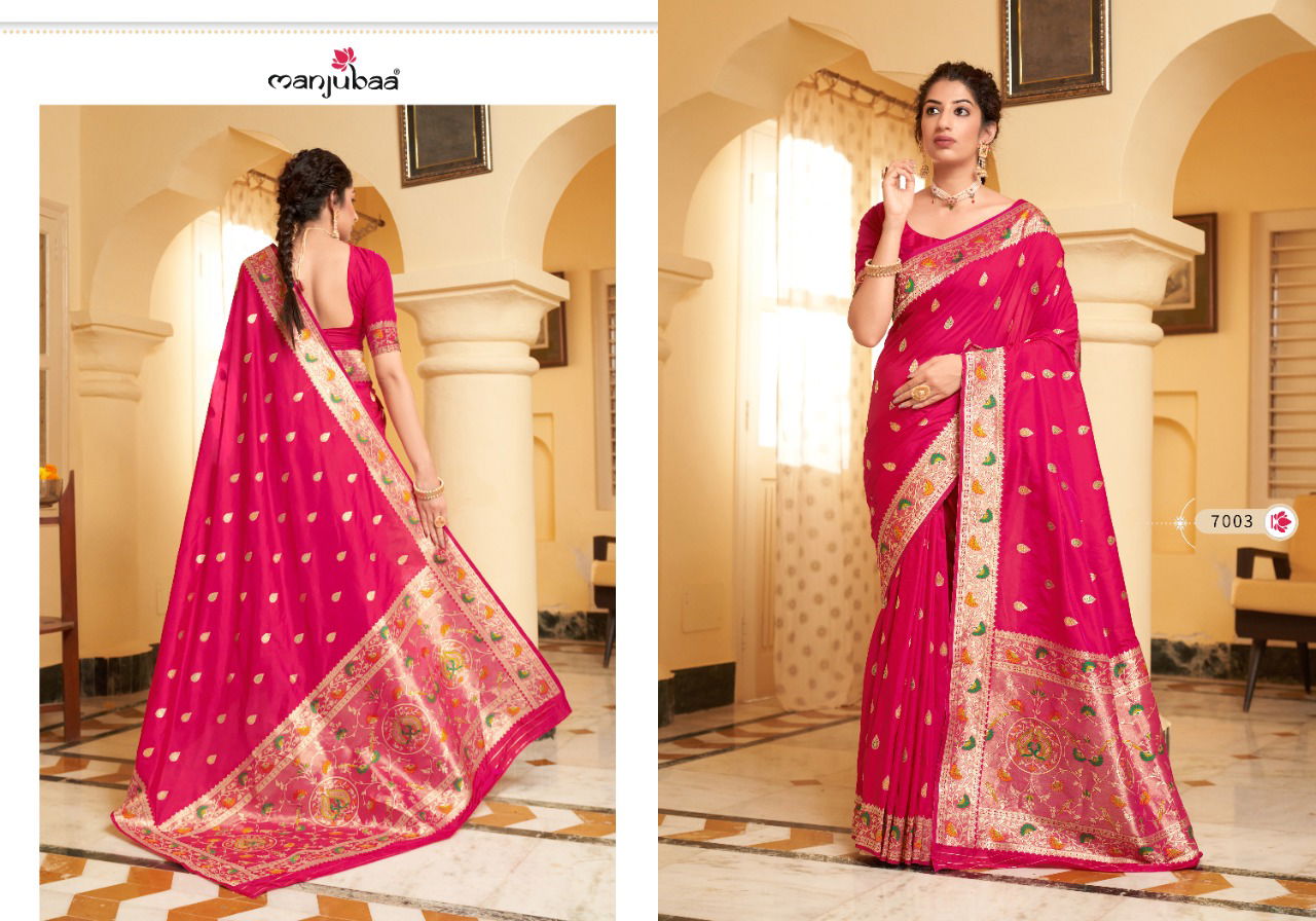 Manjubaa Moksha Paithani Latest Designer Festive Wear Banarasi Silk Saree Collection
